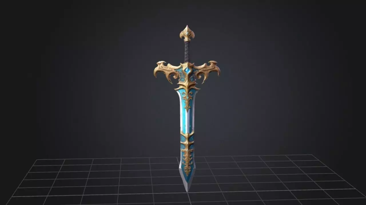 Stylized Enchanted Sword 3D model_0