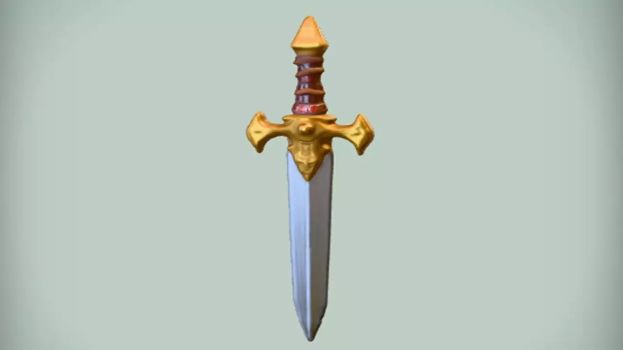 fantasy sword with ornate hilt 3D model_0