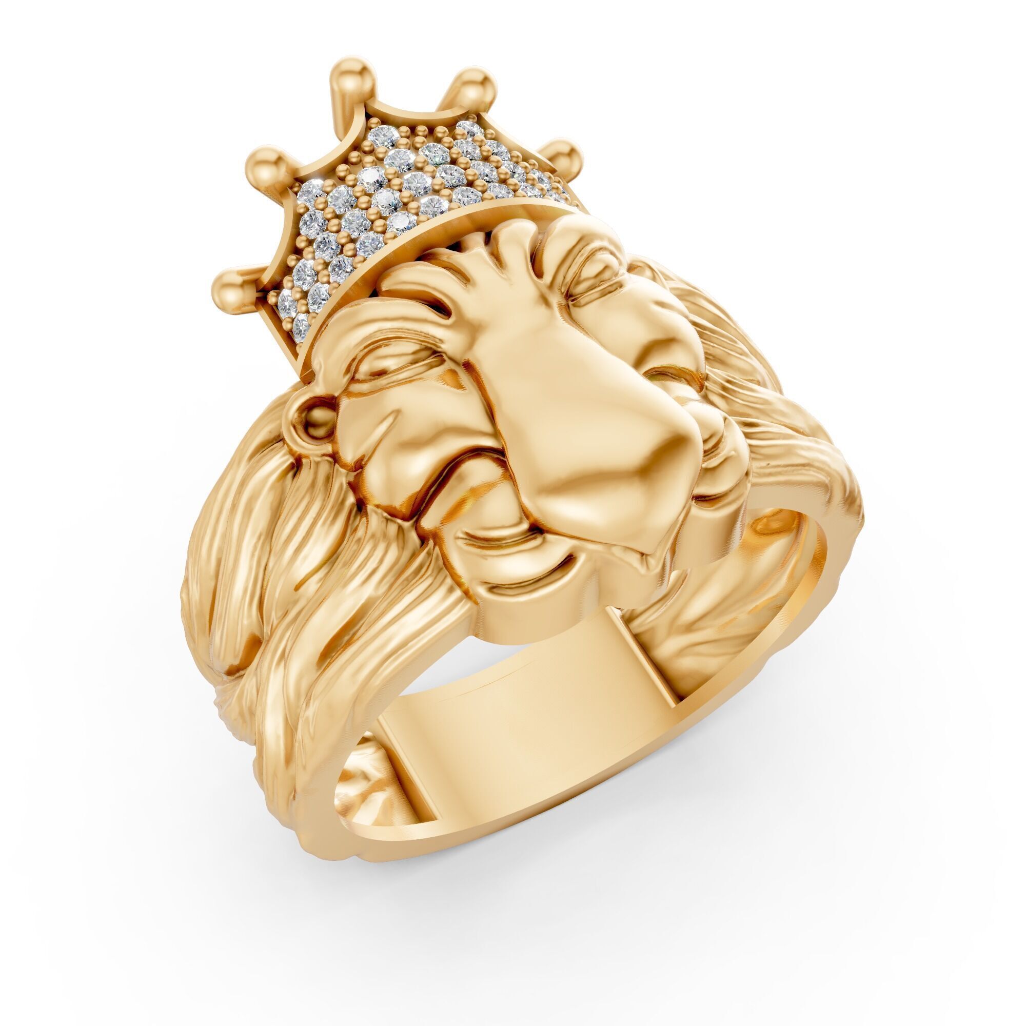 Lion Ring Light Weight 3d file  3D print model_5