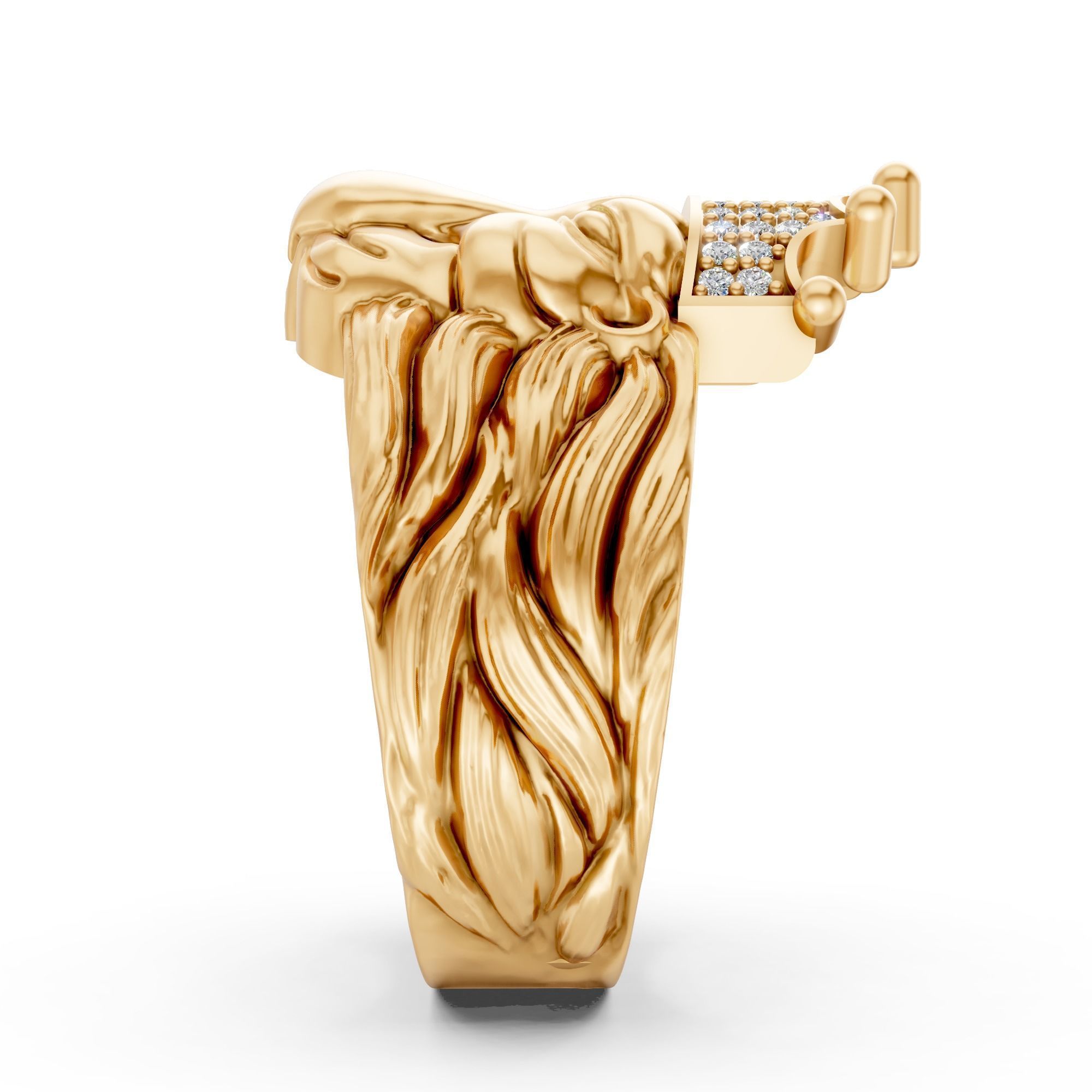 Lion Ring Light Weight 3d file  3D print model_4