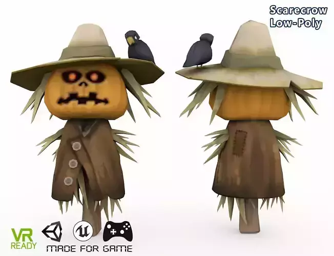 Low-Poly Scarecrow Low-poly 3D model