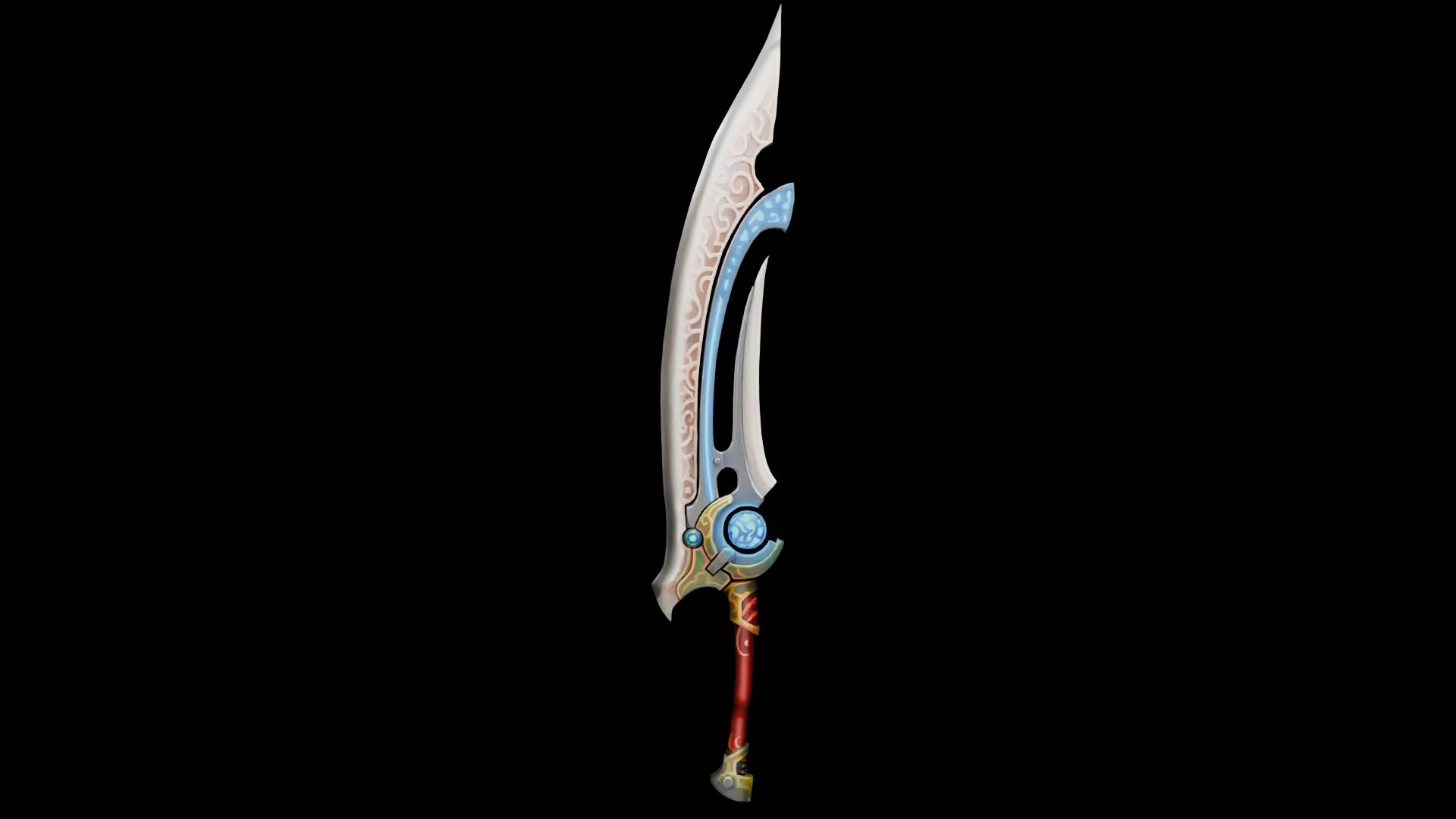 Low-poly Game Ready Fantasy Sword Low-poly 3D model_3