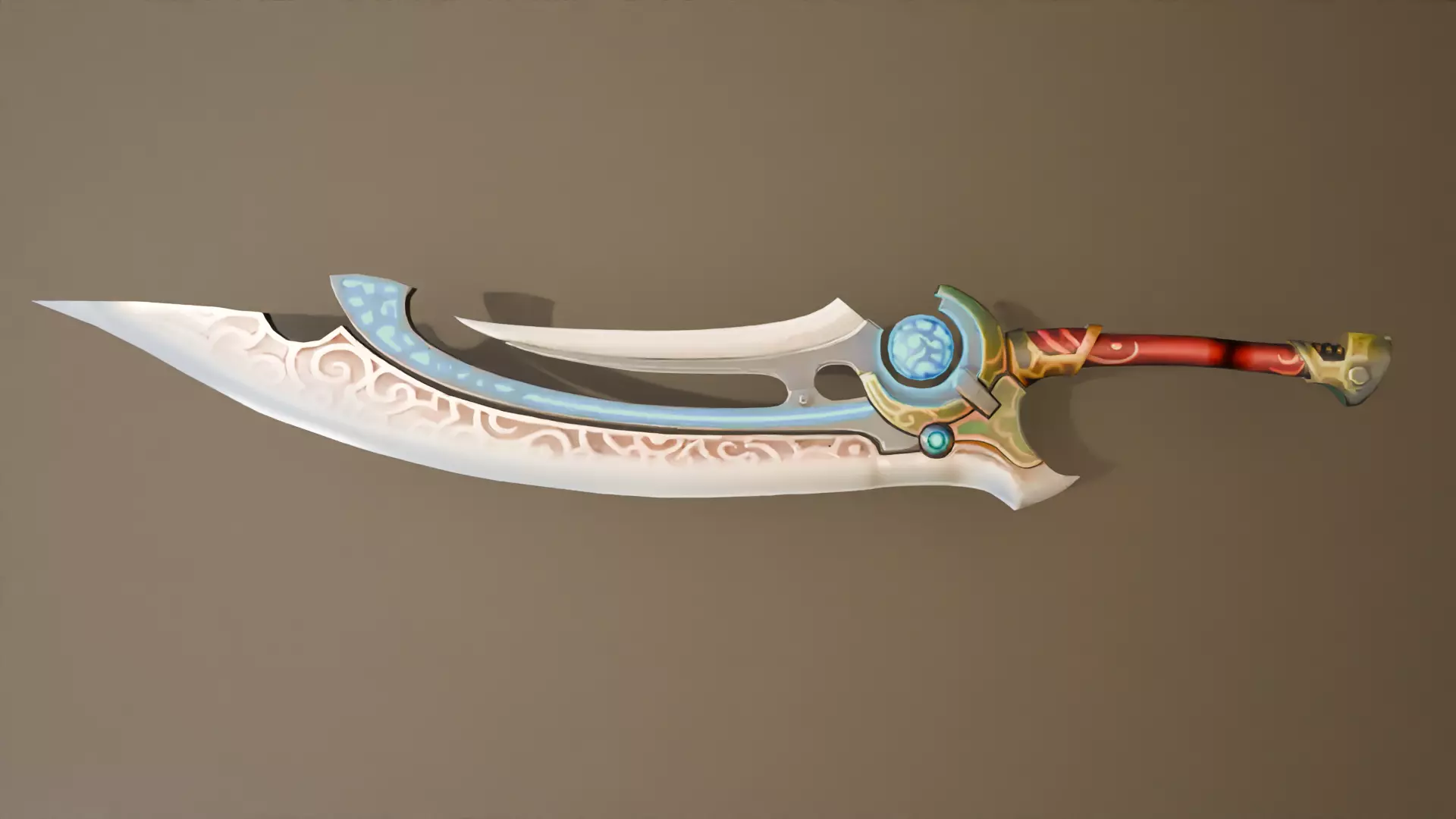 Low-poly Game Ready Fantasy Sword Low-poly 3D model_0