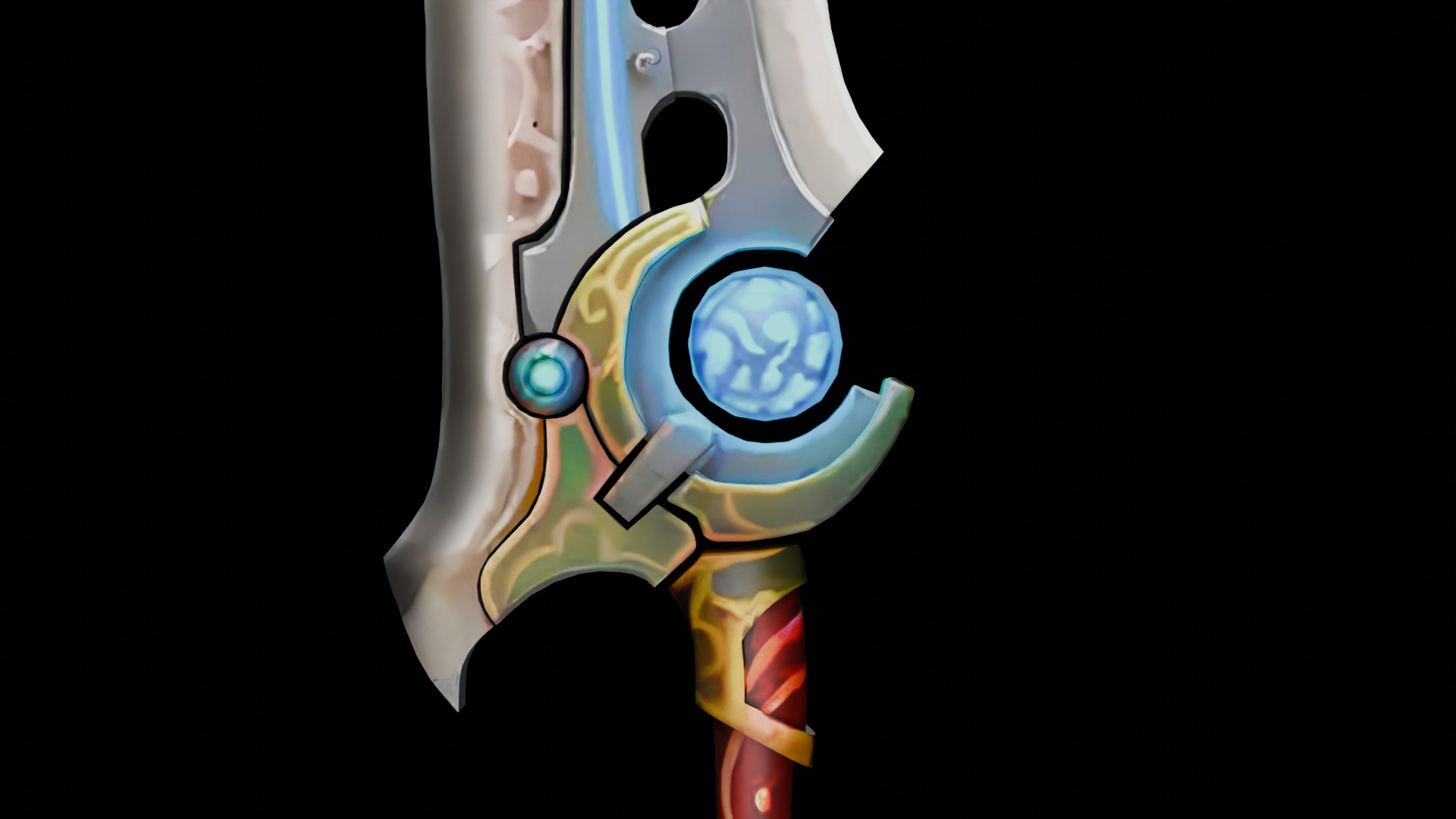 Low-poly Game Ready Fantasy Sword Low-poly 3D model_4