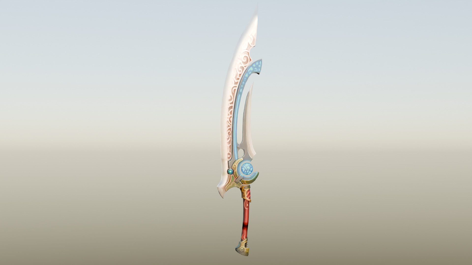 Low-poly Game Ready Fantasy Sword Low-poly 3D model_5