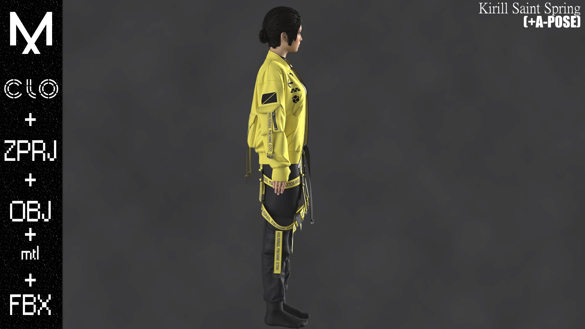 New Outfit Female Marvelous designer Clo3d OBJ mtl FBX ZPRJ 3D model_8