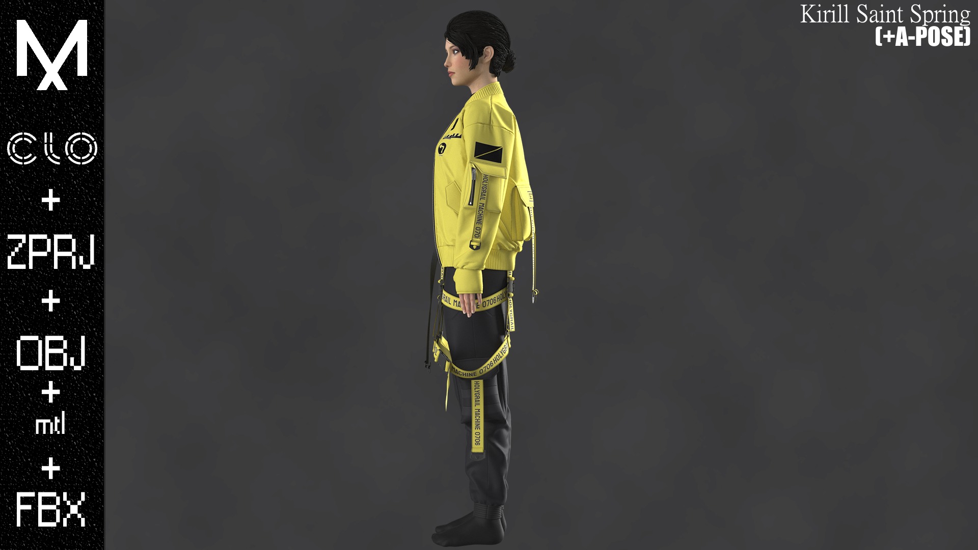 New Outfit Female Marvelous designer Clo3d OBJ mtl FBX ZPRJ 3D model_7