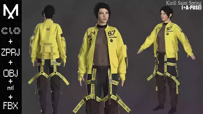 New Outfit Female Marvelous designer Clo3d OBJ mtl FBX ZPRJ