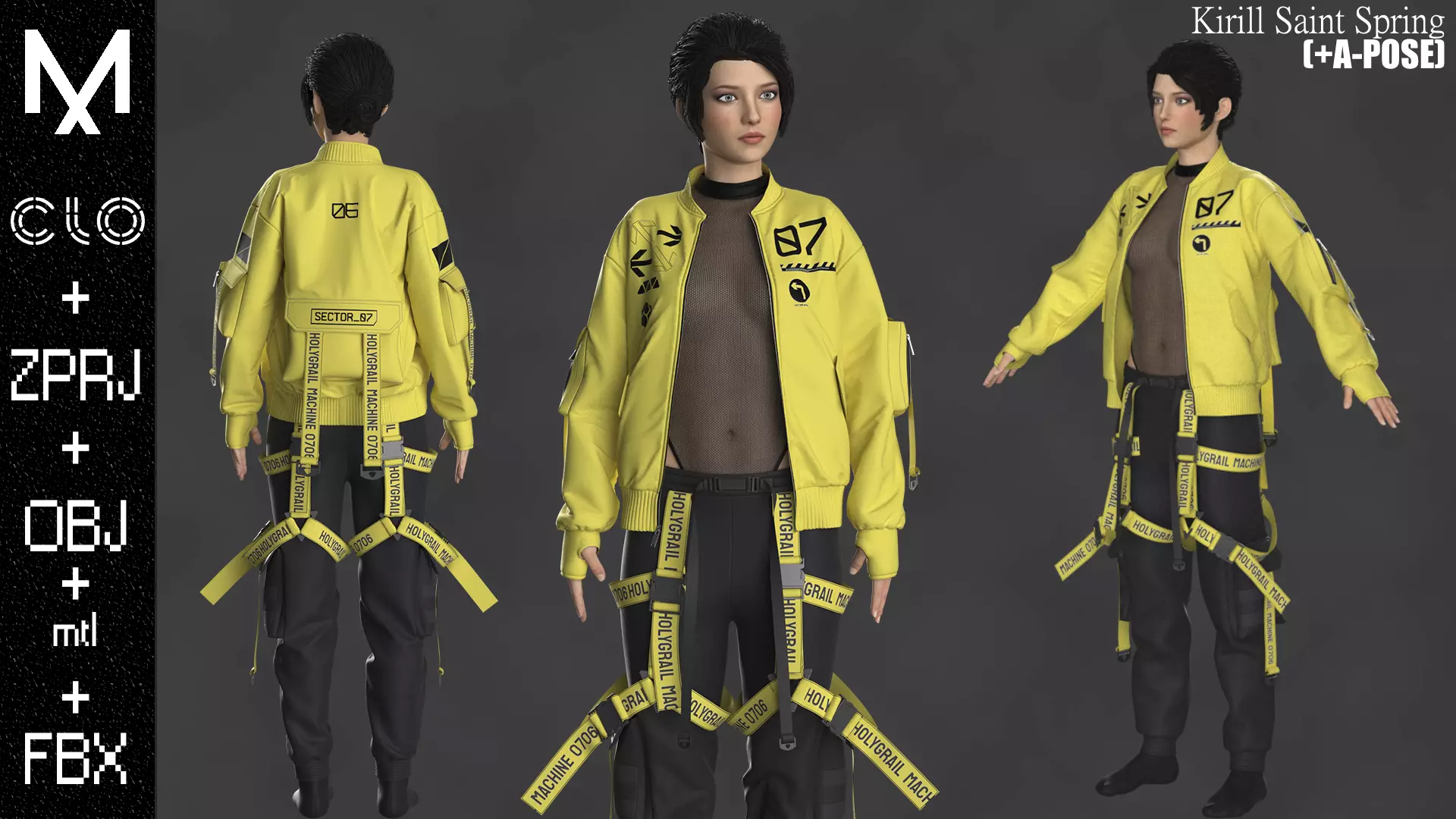 New Outfit Female Marvelous designer Clo3d OBJ mtl FBX ZPRJ 3D model_0
