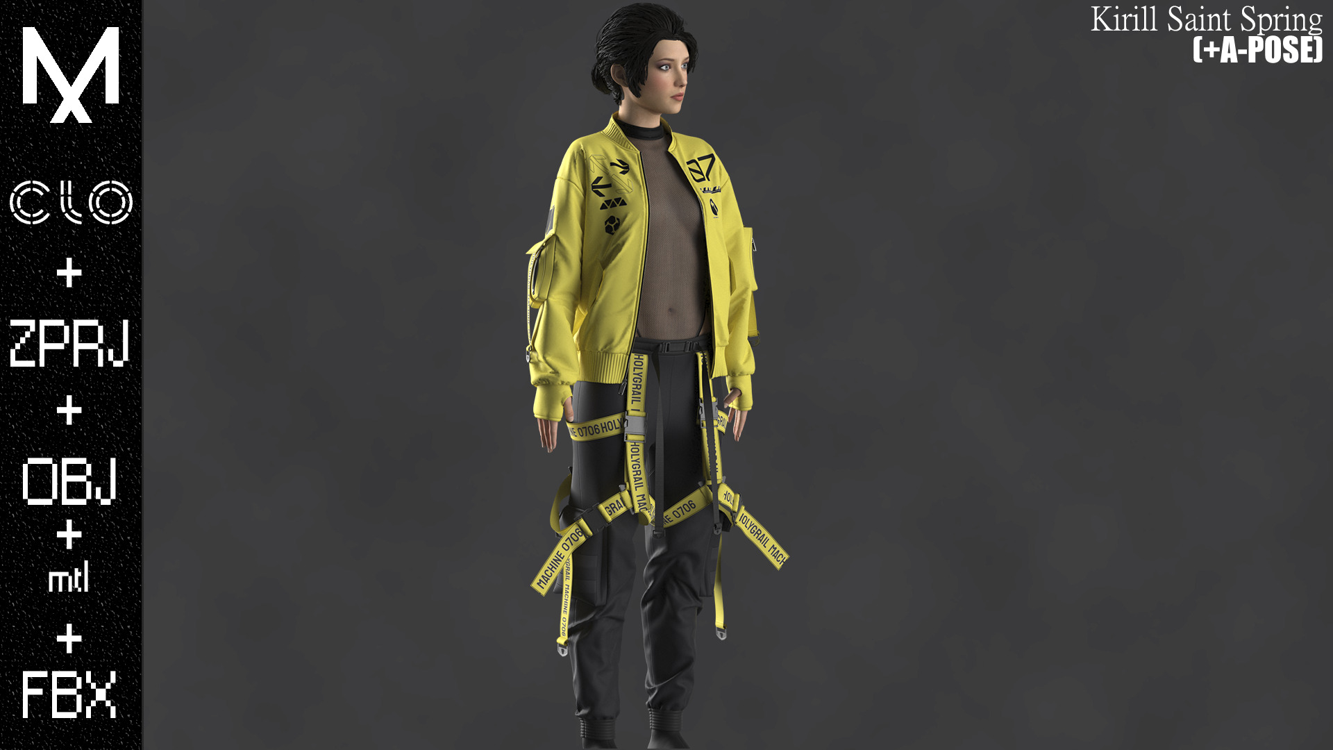 New Outfit Female Marvelous designer Clo3d OBJ mtl FBX ZPRJ 3D model_5