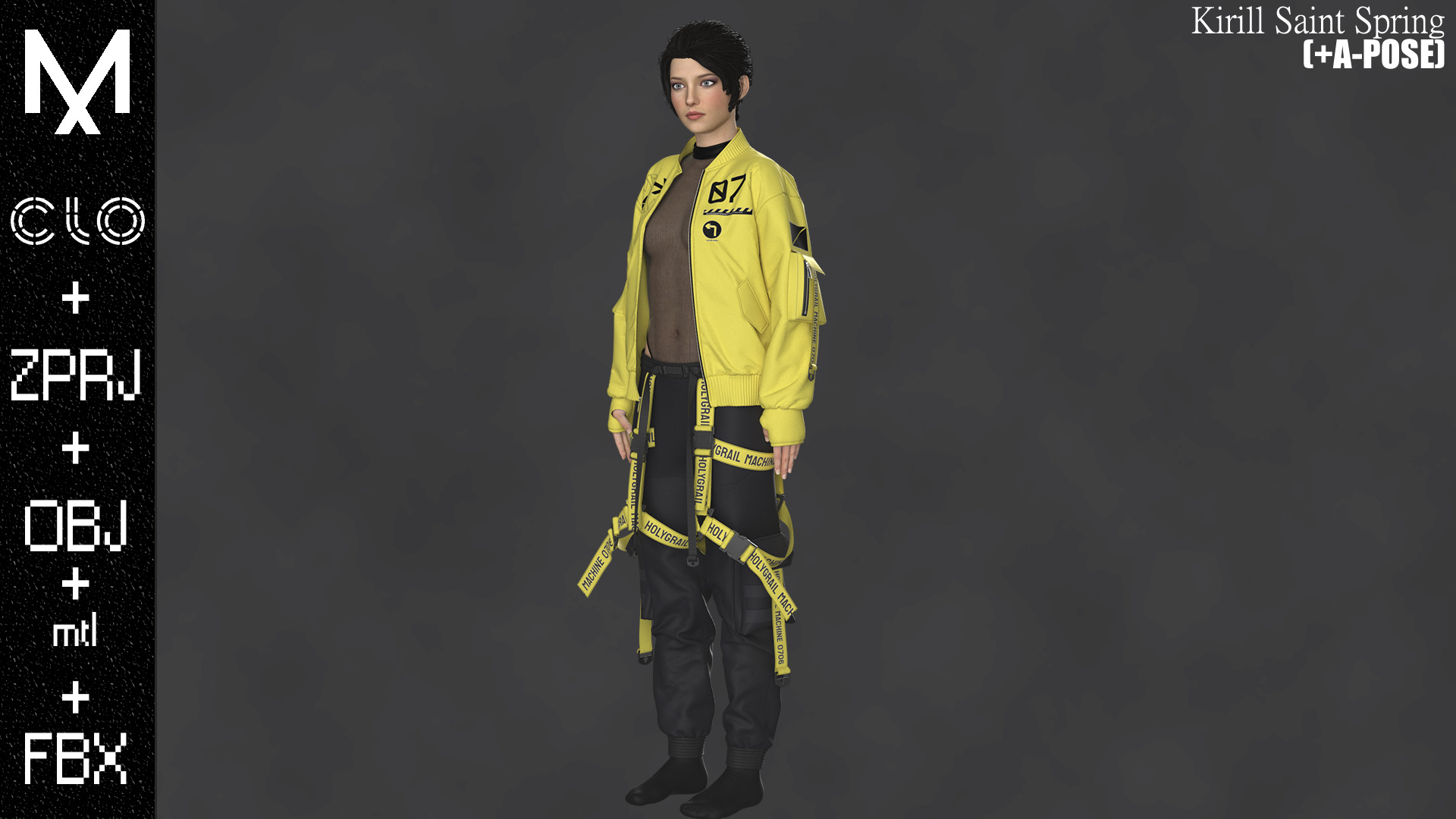 New Outfit Female Marvelous designer Clo3d OBJ mtl FBX ZPRJ 3D model_6