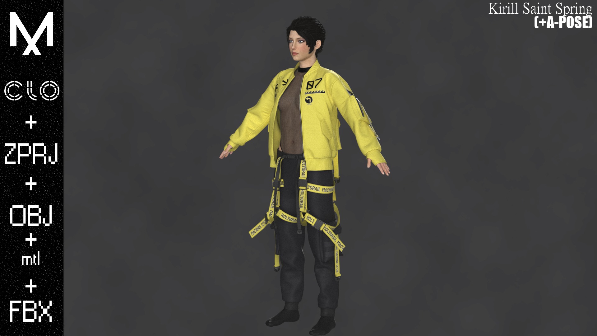 New Outfit Female Marvelous designer Clo3d OBJ mtl FBX ZPRJ 3D model_3