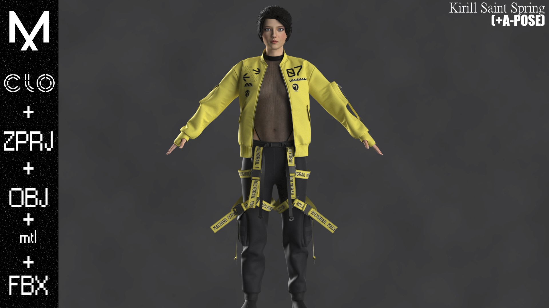 New Outfit Female Marvelous designer Clo3d OBJ mtl FBX ZPRJ 3D model_9