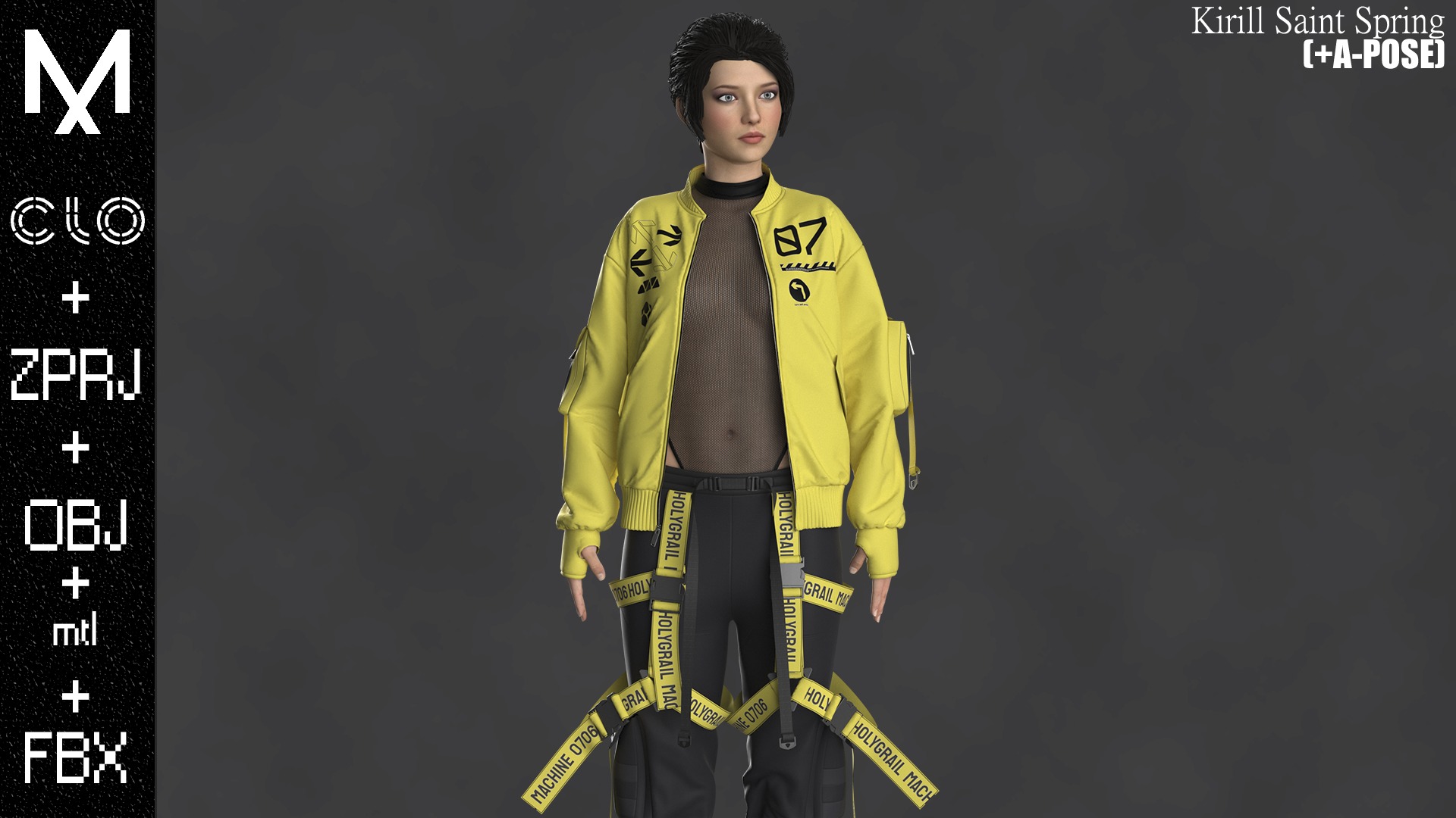 New Outfit Female Marvelous designer Clo3d OBJ mtl FBX ZPRJ 3D model_2