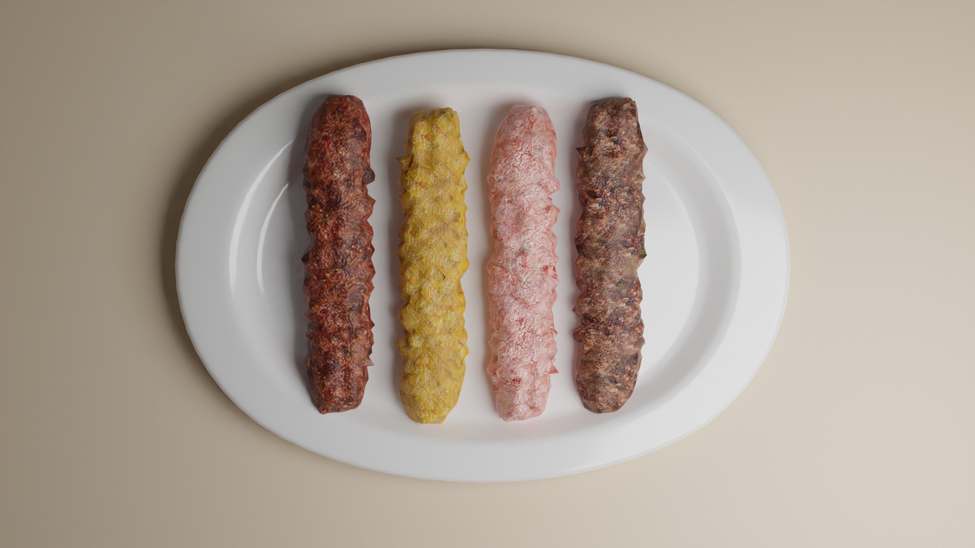 Chicken and meat kebab 3D model_1