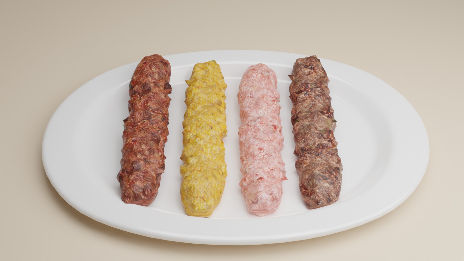 Chicken and meat kebab 3D model_2