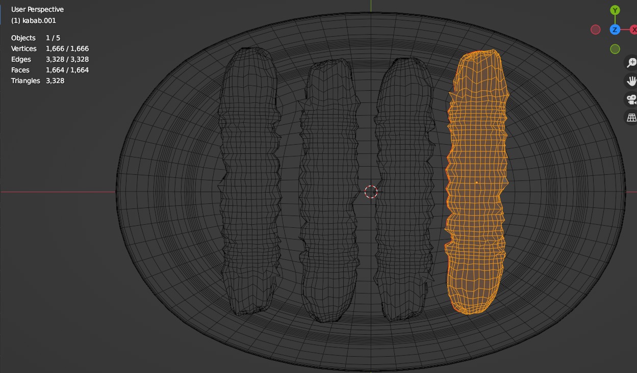 Chicken and meat kebab 3D model_4