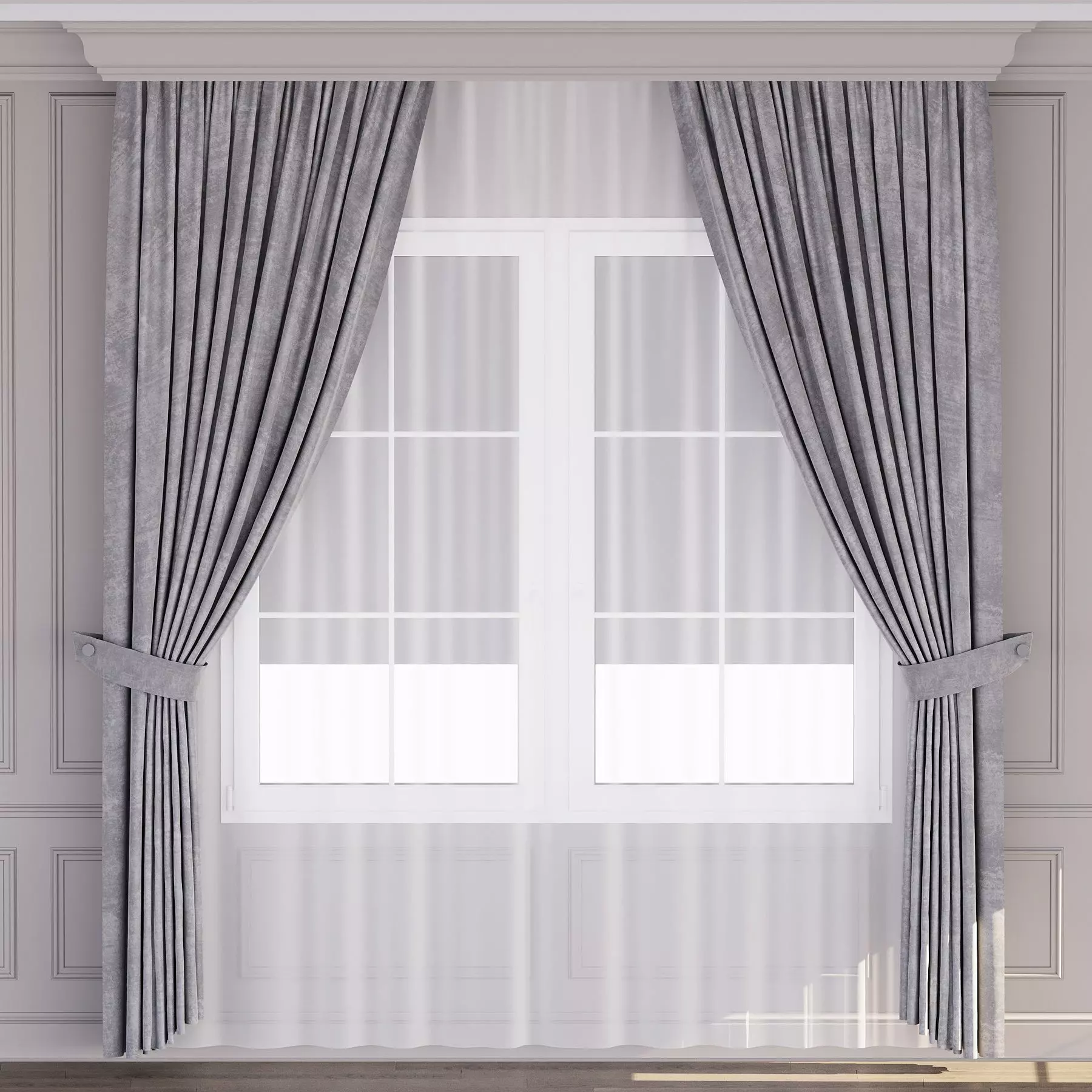 Curtain for interior 04 3D model_0