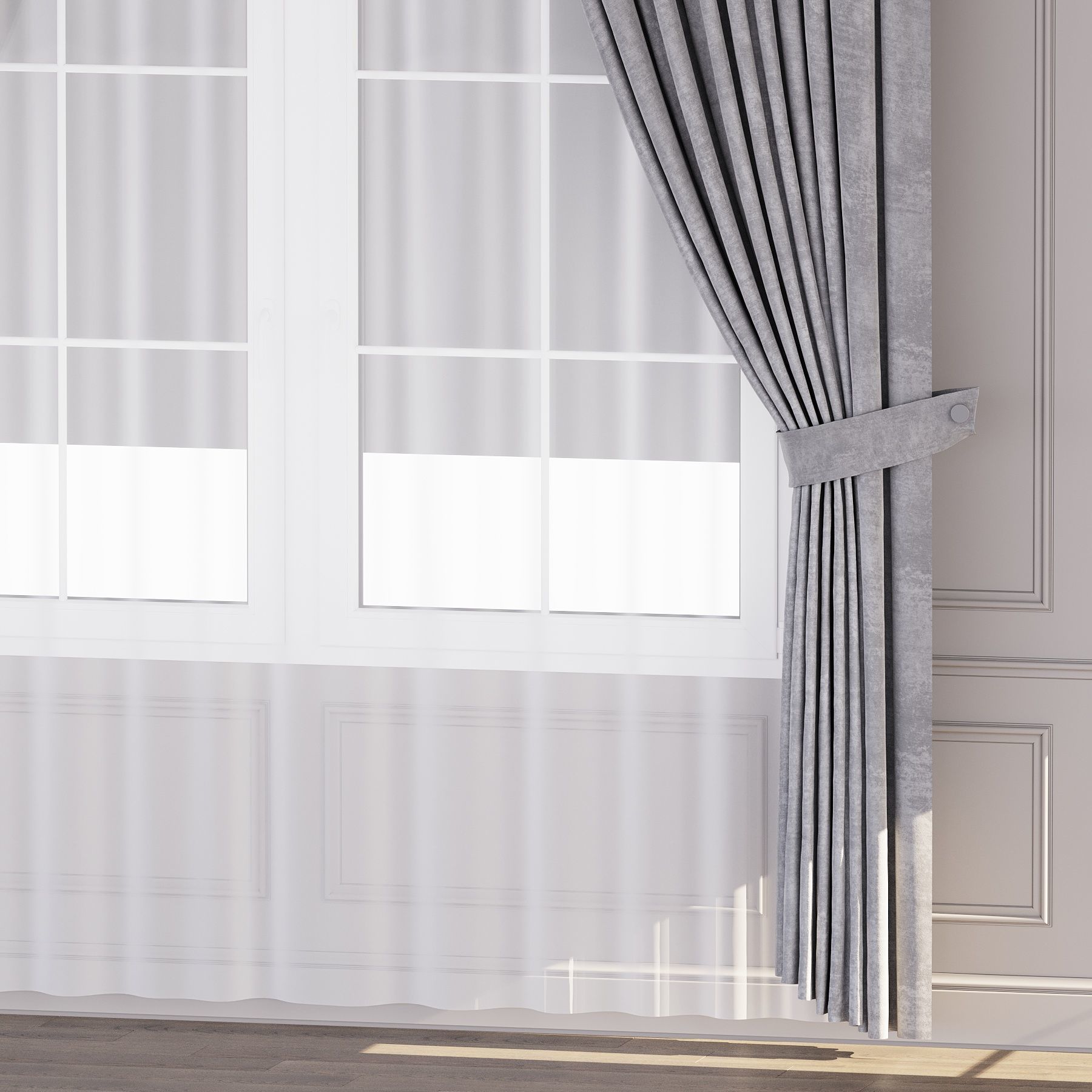 Curtain for interior 04 3D model_1