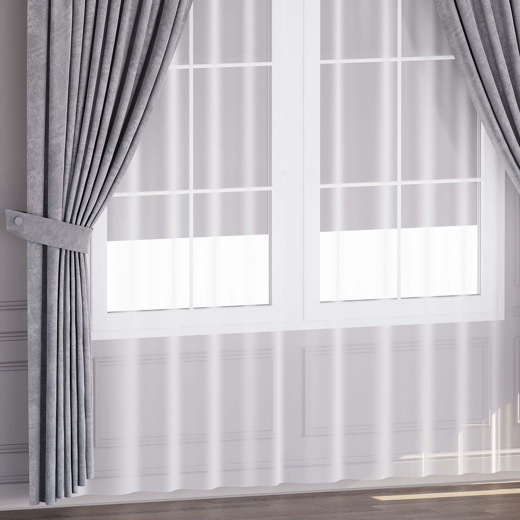 Curtain for interior 04 3D model_2