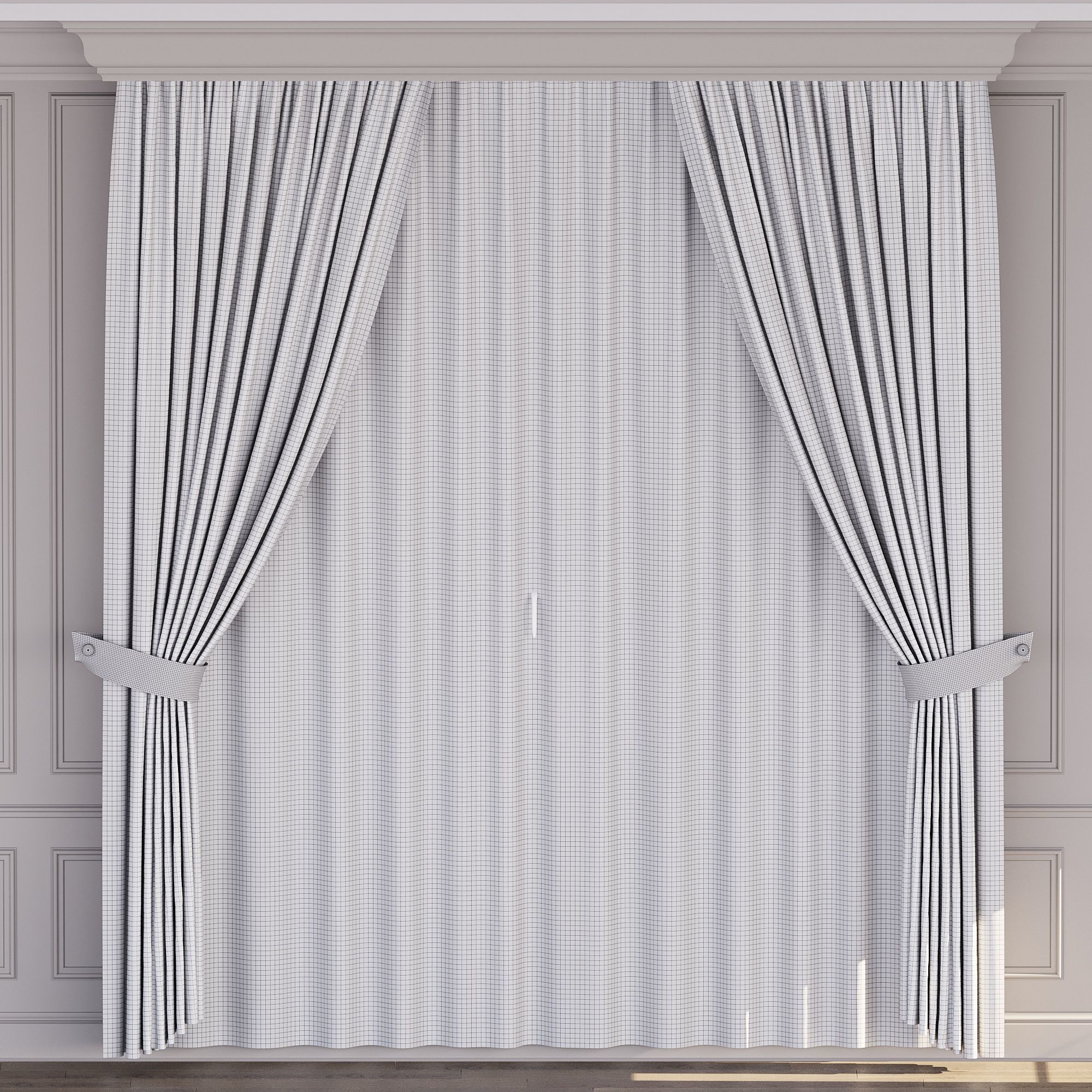 Curtain for interior 04 3D model_3