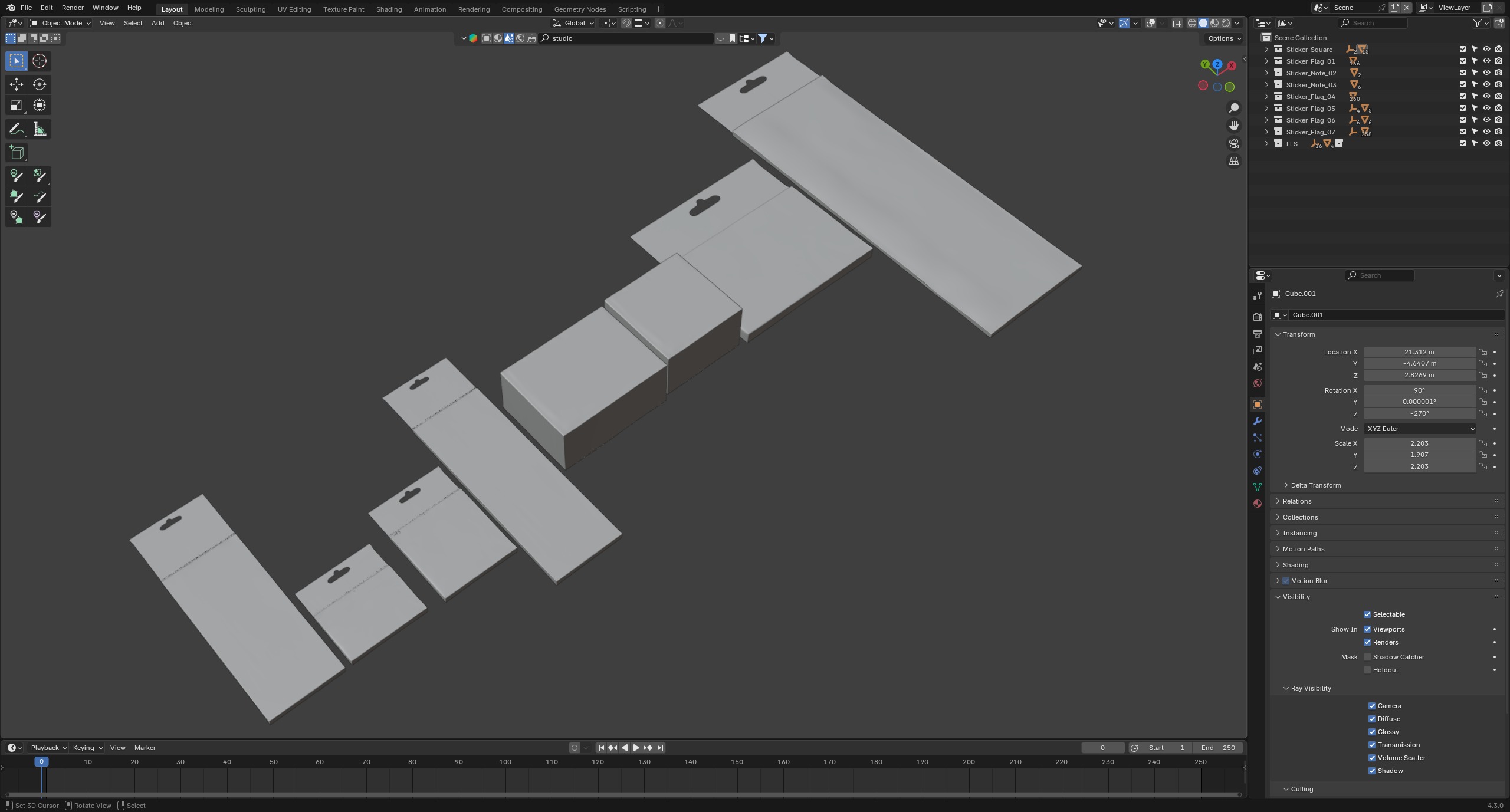 Sticky Notes Collection 3D model_22