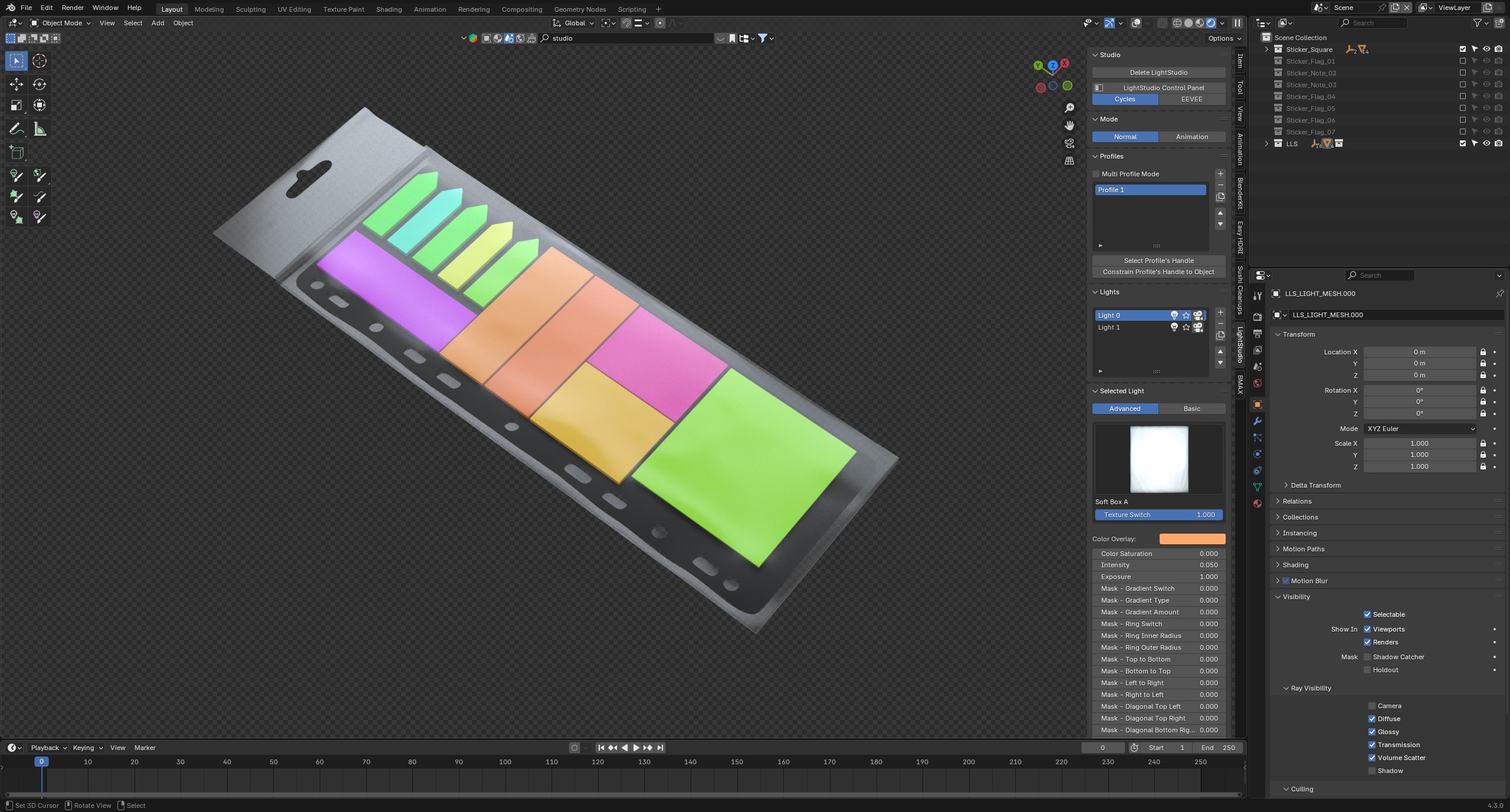 Sticky Notes Collection 3D model_1