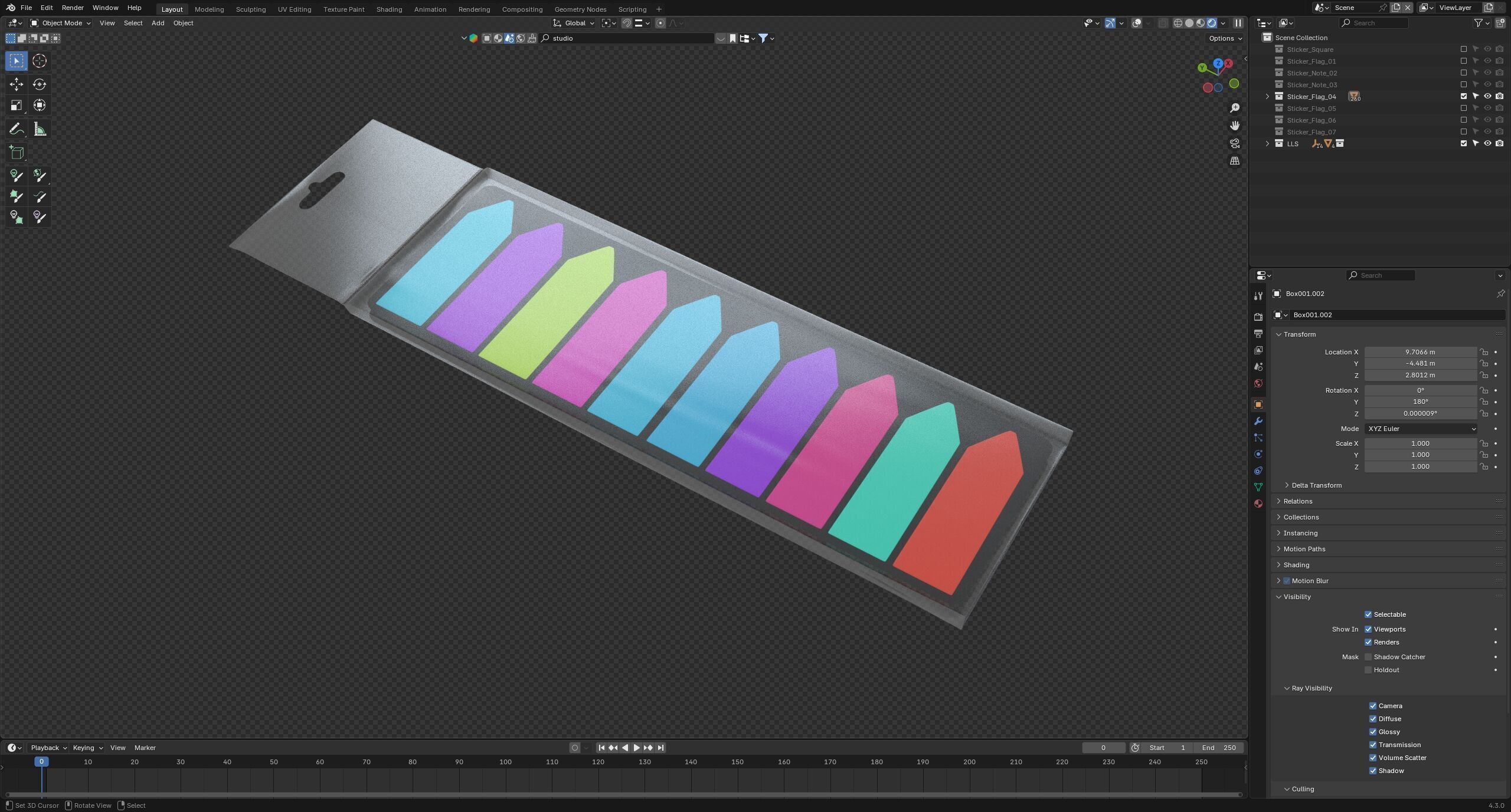 Sticky Notes Collection 3D model_18