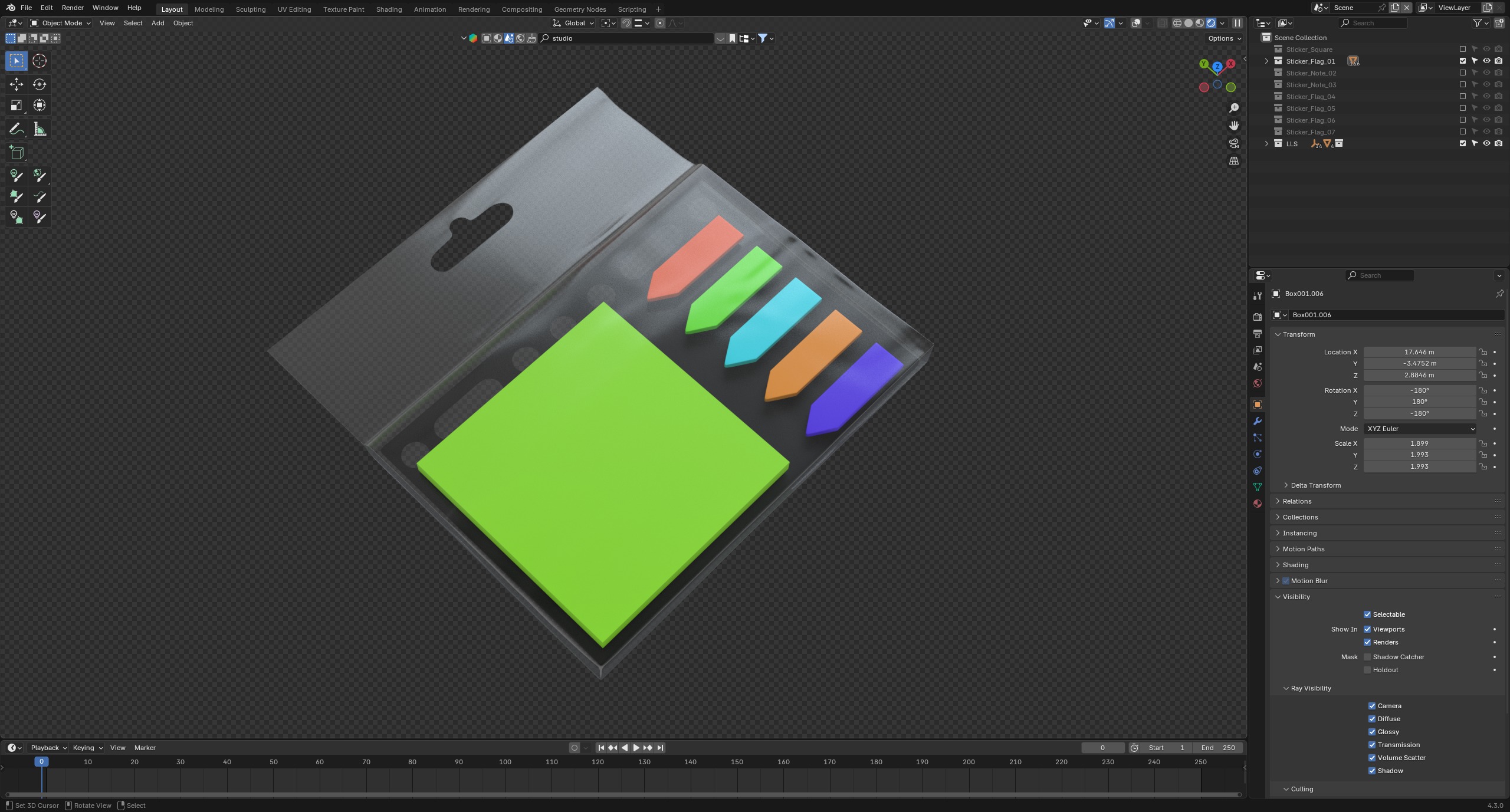 Sticky Notes Collection 3D model_2