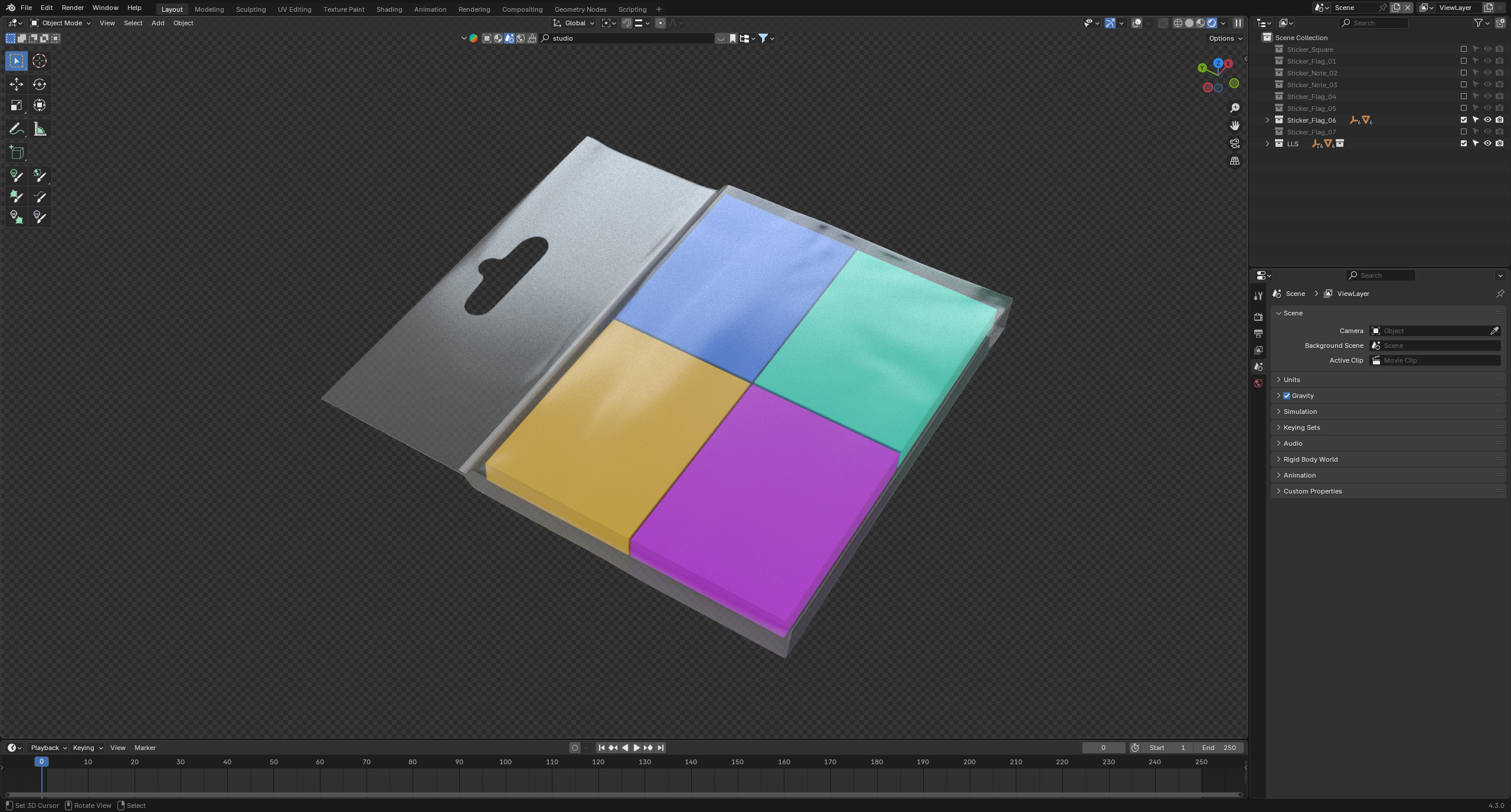 Sticky Notes Collection 3D model_20