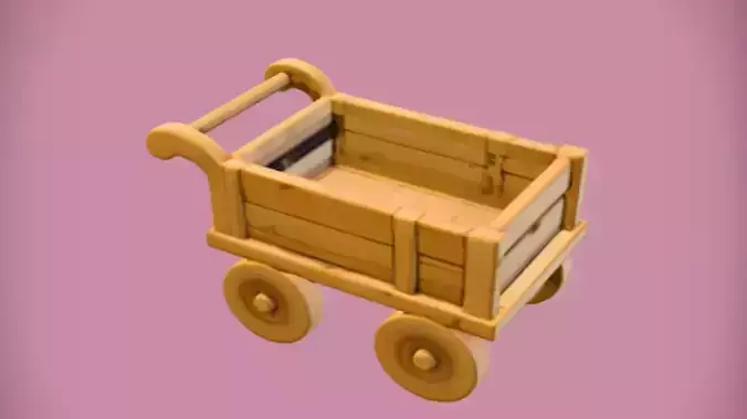 wooden toy cart