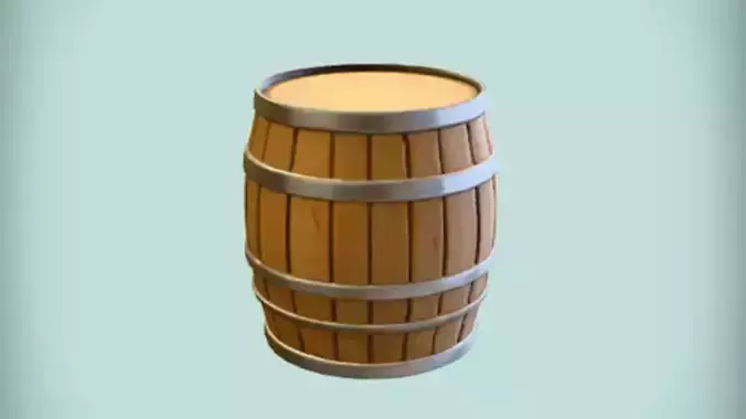 wooden barrel  3D Game ready Model