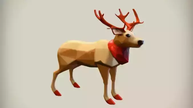 low poly deer sculpture