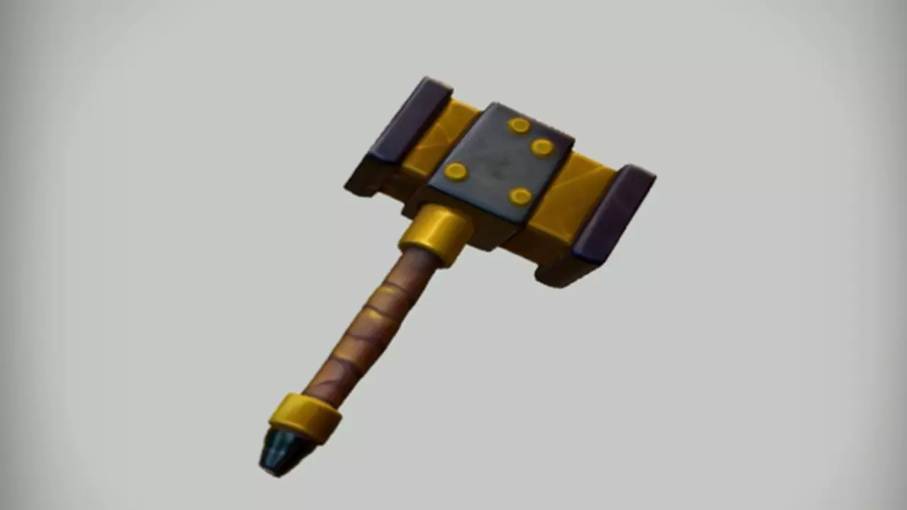 fantasy war hammer weapon 3D model_0