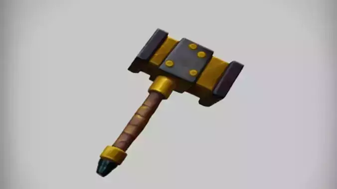 fantasy war hammer weapon 3D model