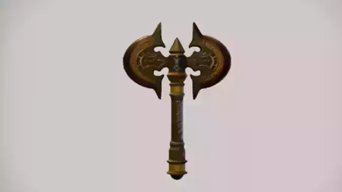 fantasy battle axe with ornate design