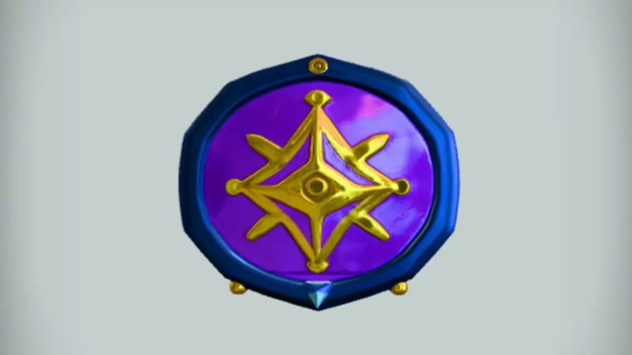 decorative shield with geometric design 3D model_0