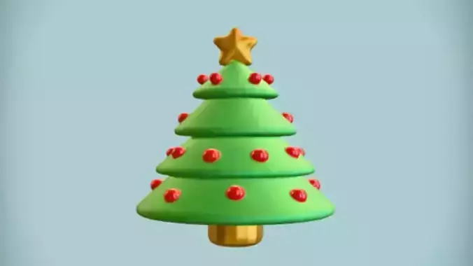 Decorative Christmas tree with ornaments 