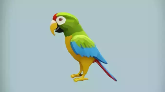 colorful cartoon parrot