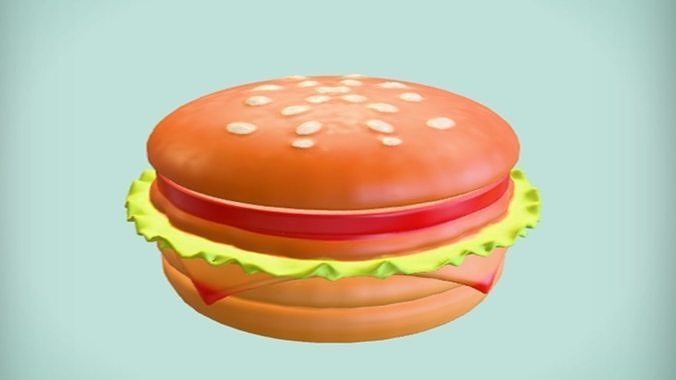 Classic cheeseburger with toppings 3D model