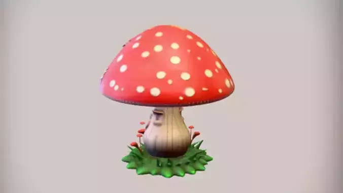 cartoon mushroom with colorful cap