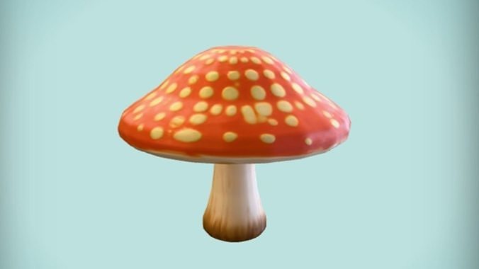 Amanita muscaria mushroom 3D model