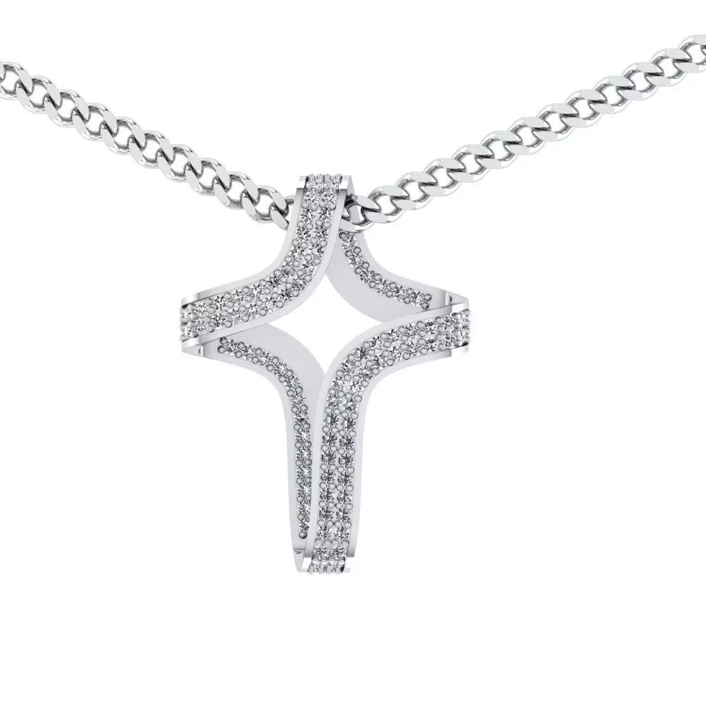 Diamond Cross Pendant 3D print model