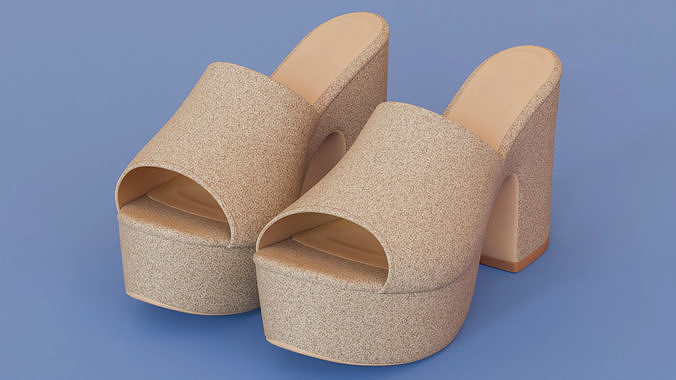 Women slipper 04 Low-poly 3D model