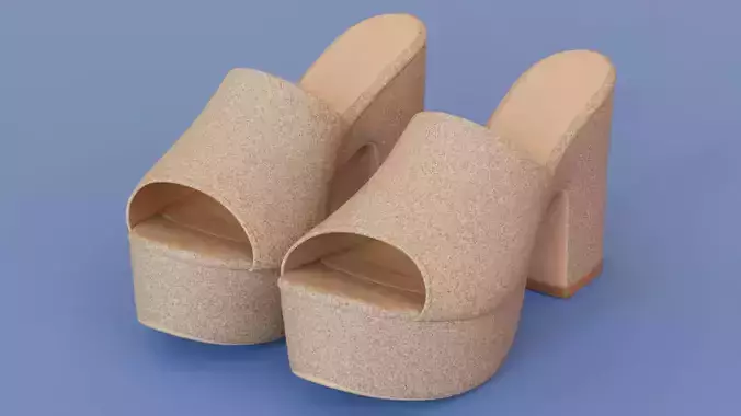 Women slipper 04 Low-poly 3D model