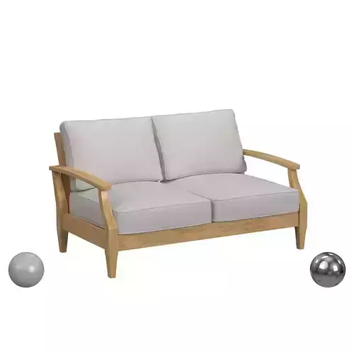 Martinique Wood Patio Loveseat