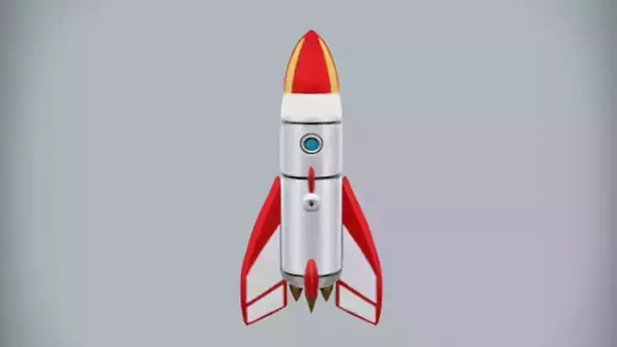 Cartoon rocket  3D Game Ready Model