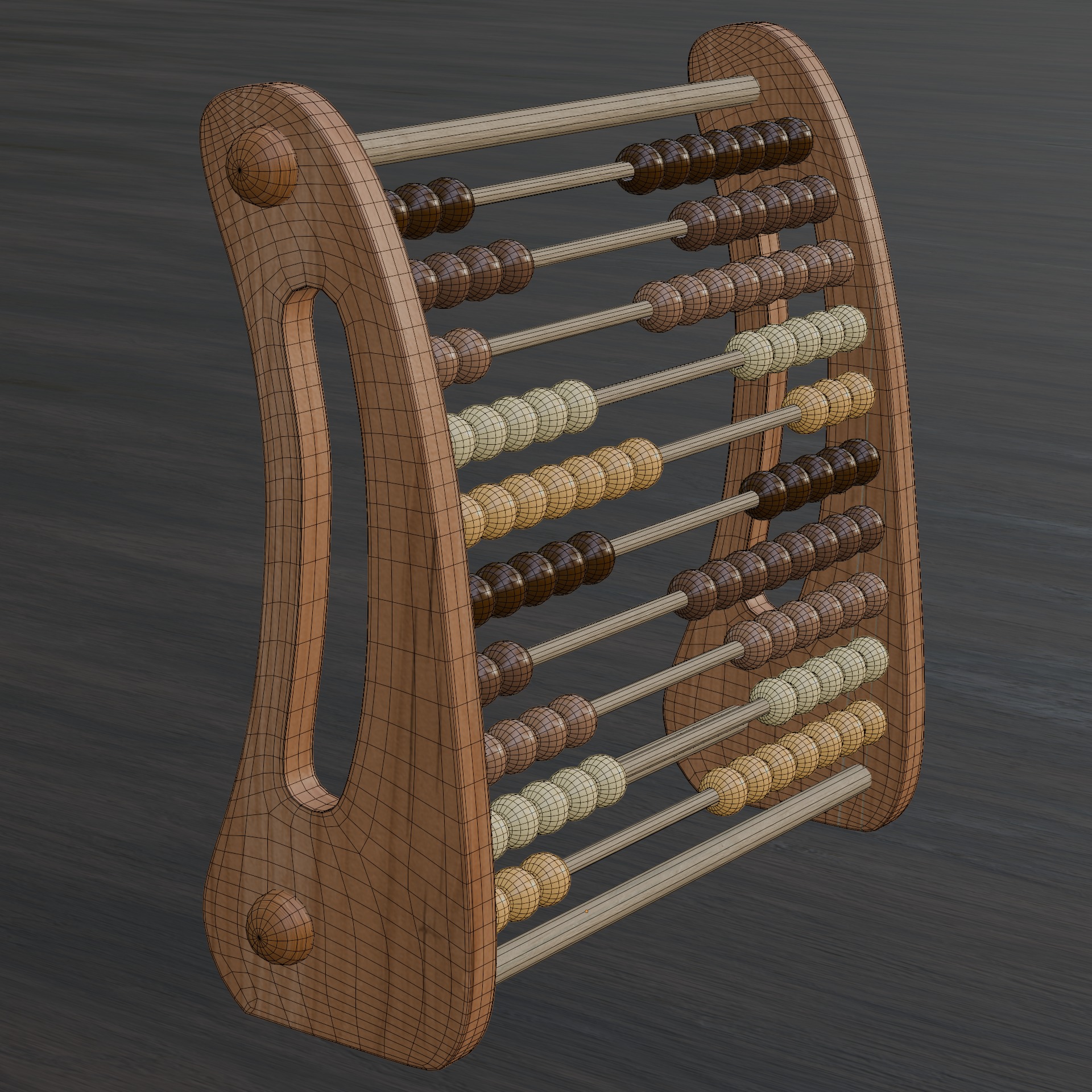 Wooden Abacus 3D model_8