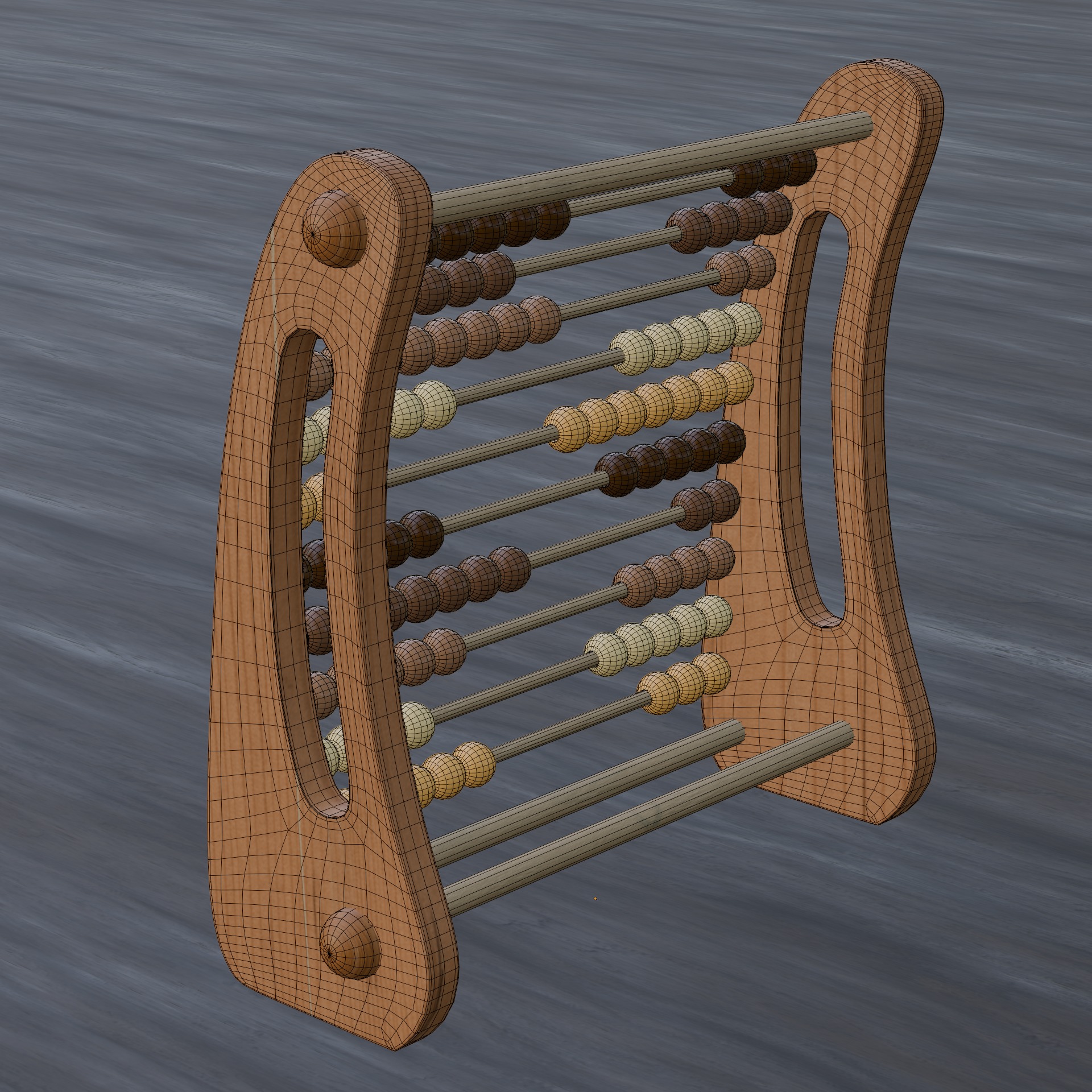 Wooden Abacus 3D model_9