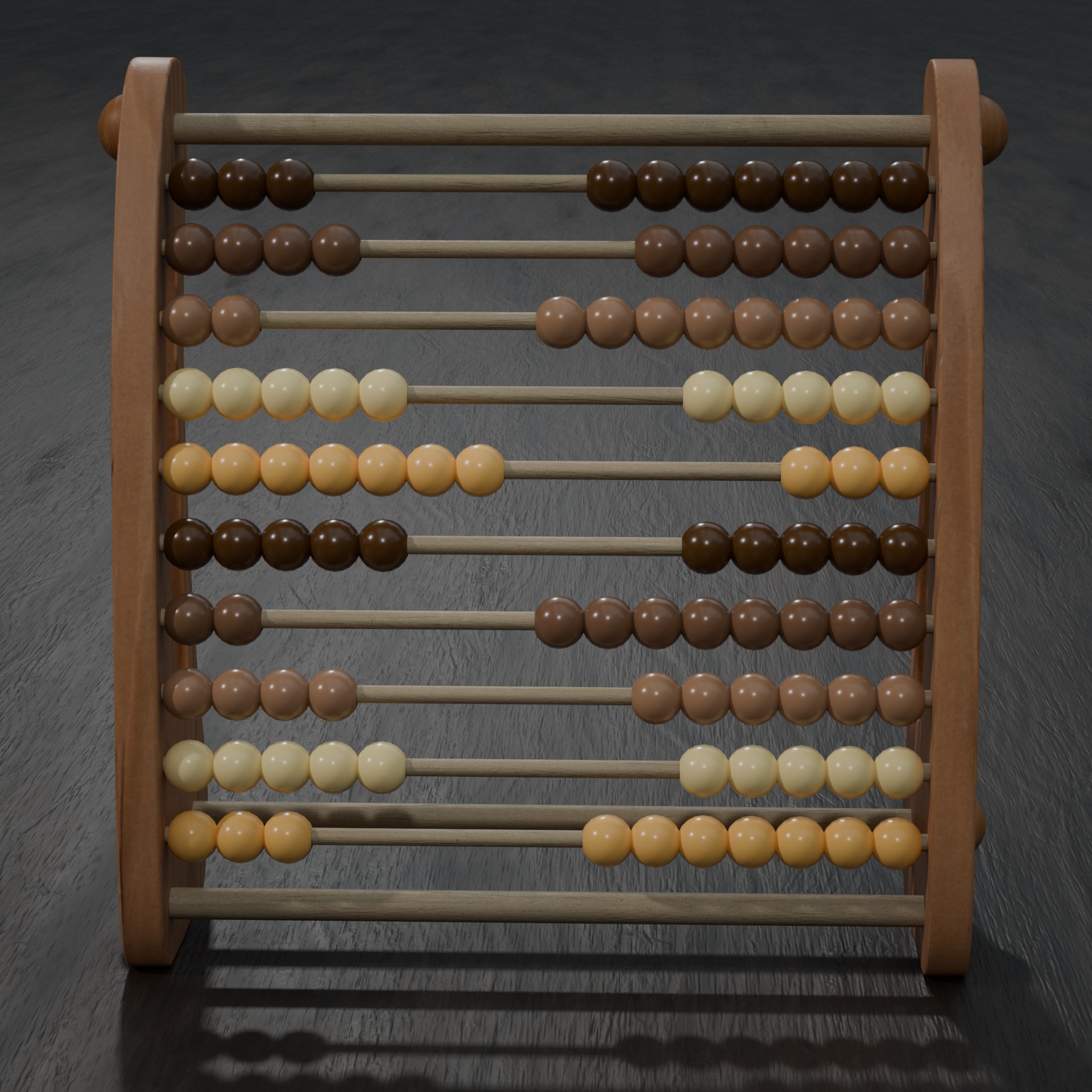Wooden Abacus 3D model_2